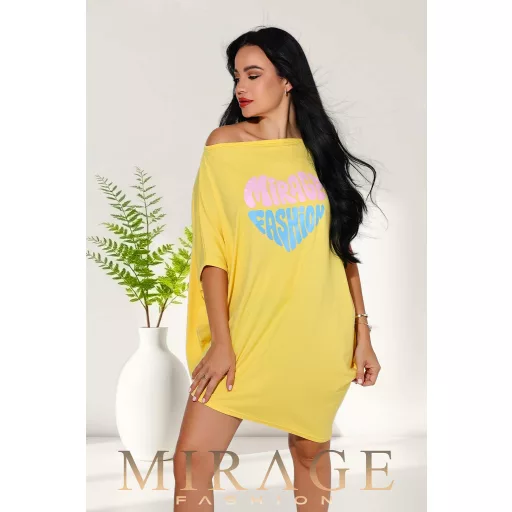 Mirage Mirella asszimetrikus tunika, sárga