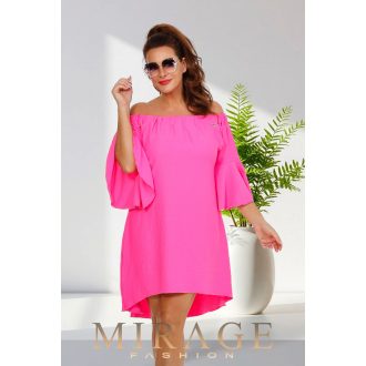 Mirage Árven tölcsér ujjú ruha, neon pink
