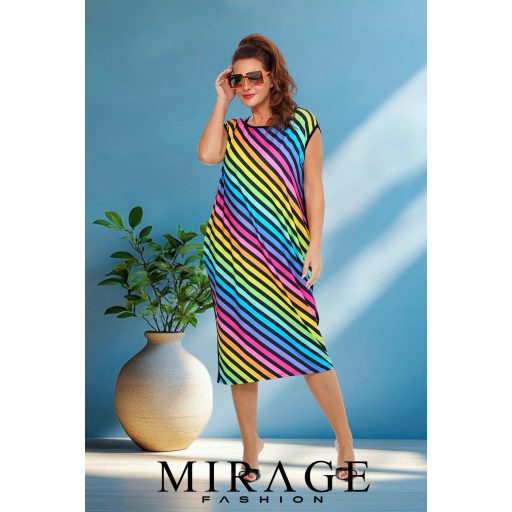 Mirage Mariah zsebes hosszú ruha, csíkos