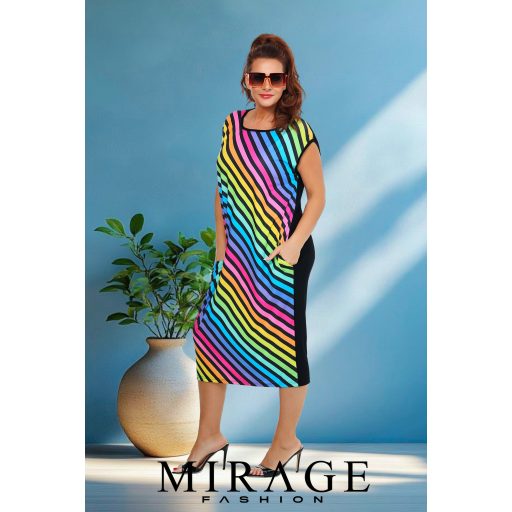 Mirage Mariah zsebes hosszú ruha, csíkos