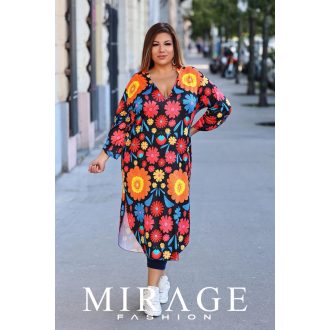 Mirage Gold oldalt sliccelt ruha, virágos