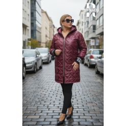 Rensix Nina kabát ezüst feliratos, fekete vonal mintás