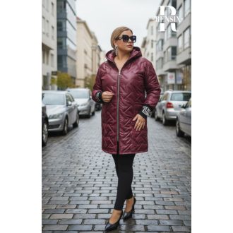 Rensix Nina kabát ezüst feliratos, fekete vonal mintás