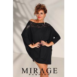 Mirage Song csipkebetétes tunika, fekete