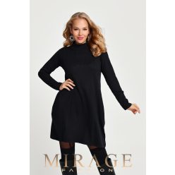 Mirage Tax bordás kötött ruha, fekete Mirage Tax bordás kötött ruha, fekete
