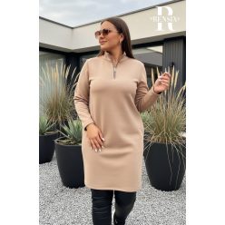 Rensix Anika zippes felirat nélküli pulóver, bézs