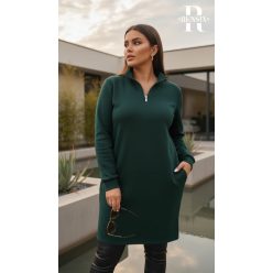 Rensix Anika zippes felirat nélküli pulóver, smaragdzöld