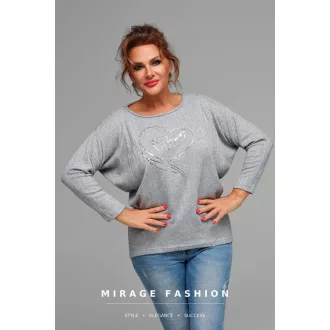 Mirage Okker kötött bordázott tunika, szürke