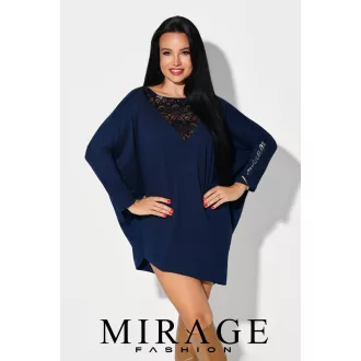 Mirage Debóra csipkebetétes tunika, navy kék
