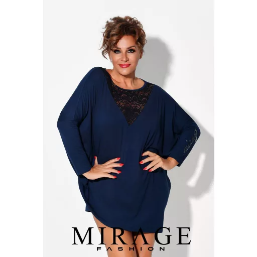 Mirage Debóra csipkebetétes tunika, navy kék