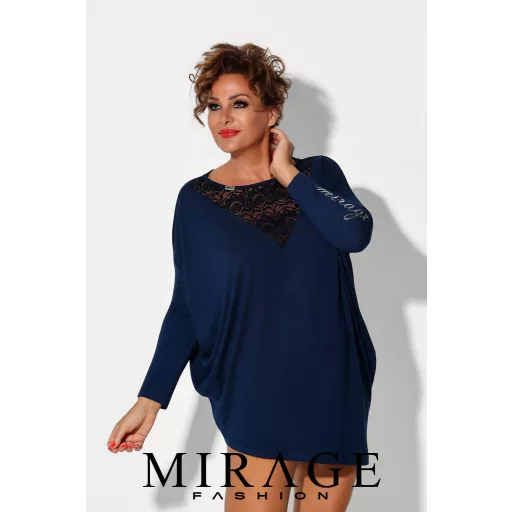 Mirage Debóra csipkebetétes tunika, navy kék