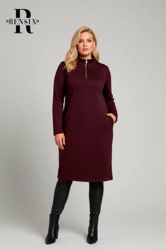 Rensix Anika zippes felirat nélküli pulóver, padlizsán