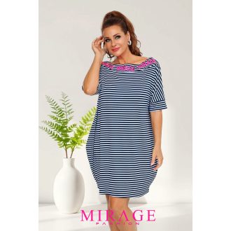 Mirage Samantha csónaknyakú ruha, csíkos