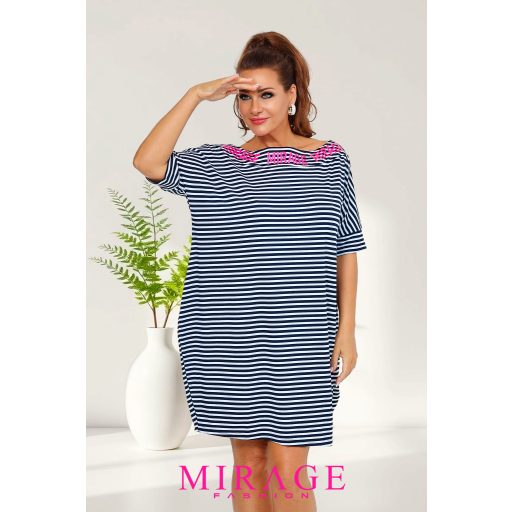 Mirage Samantha csónaknyakú ruha, csíkos