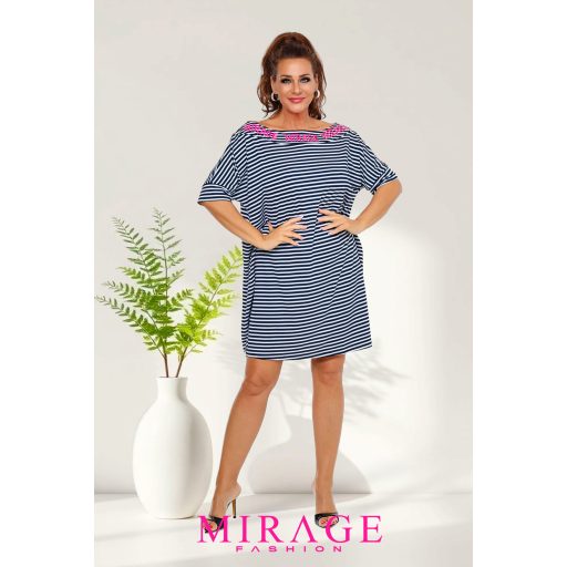 Mirage Samantha csónaknyakú ruha, csíkos
