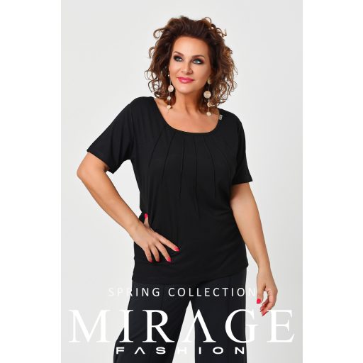 Mirage Fabrícia díszvarrásos felső, fekete