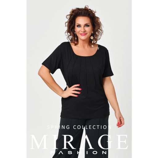 Mirage Fabrícia díszvarrásos felső, fekete