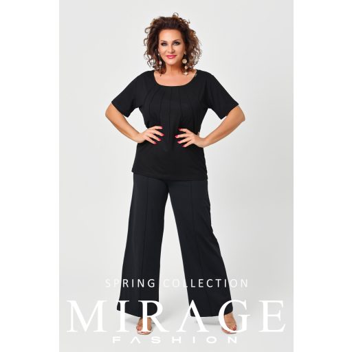 Mirage Fabrícia díszvarrásos felső, fekete
