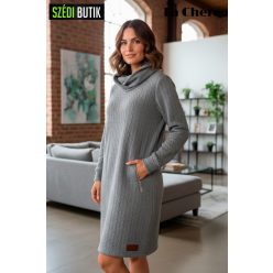   La Chére Larissa kötött anyagában mintás pulóver, szürke