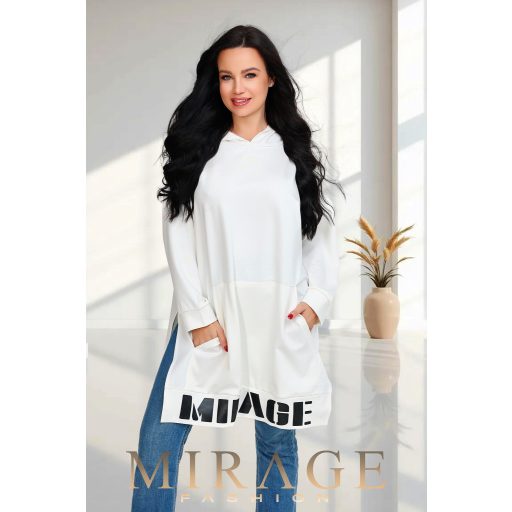 Mirage Ginger vastag kapucnis pulóver, fehér