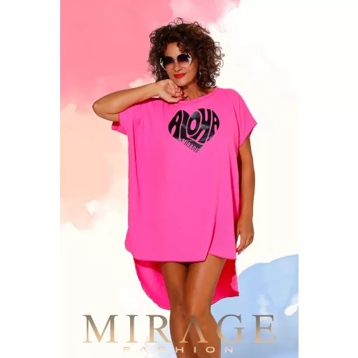 Mirage Helen silky szatén tunika, neon pink