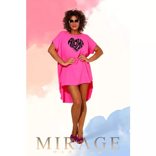 Mirage Helen silky szatén tunika, neon pink