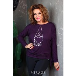 Mirage Eperke oldalán masnis felső, padlizsán