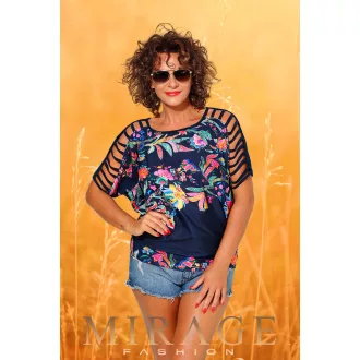 Mirage Beyonce vállán pántos felső, virág mintás