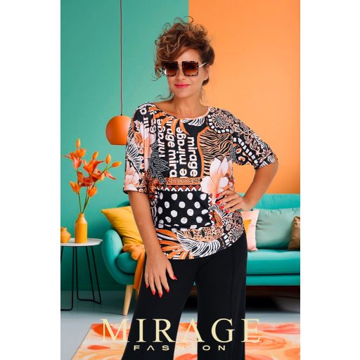 Mirage League csónyaknyakú felső, mintás