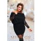 Mirage Zakopane vastag kötött csipke ujjas ruha, fekete
