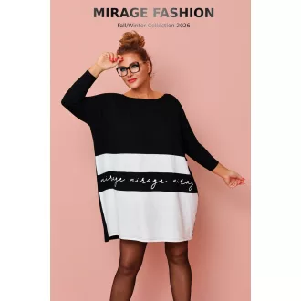 Mirage Malaga bő pamut tunika, fekete-krém
