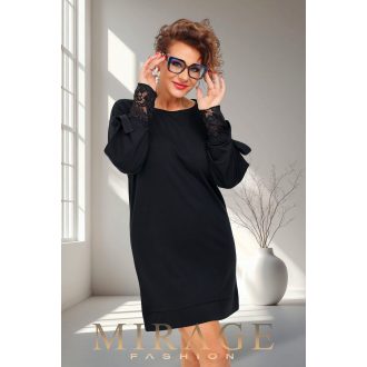 Mirage Bria csipke ujjú ruha, fekete