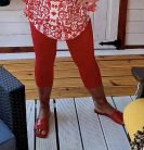Fashion by Nono 3/4-es leggings, piros
