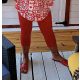Fashion by Nono 3/4-es leggings, piros