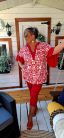 Fashion by Nono 3/4-es leggings, piros