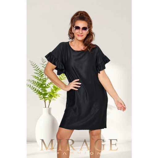 Mirage Esther fodros ujjú öves ruha, fekete