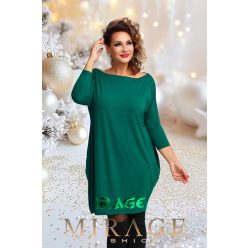 Mirage Bettani arany nyomott ruha, smaragdzöld