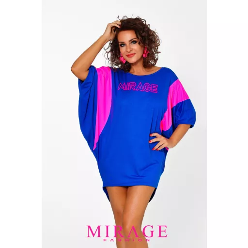 Mirage Leila betétes tunika, királykék-pink