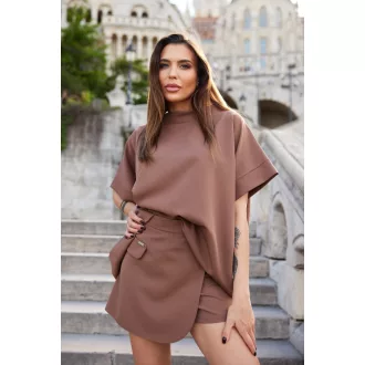 Anna Russo Gemini oversize felső, csokibarna