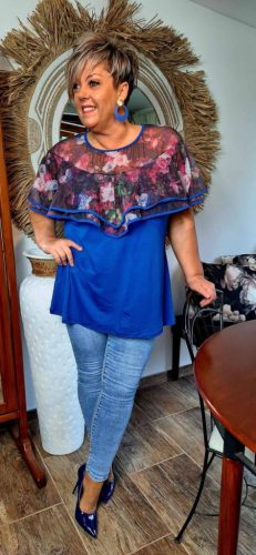 Fashion by Nono Dolly fodros felső, királykék