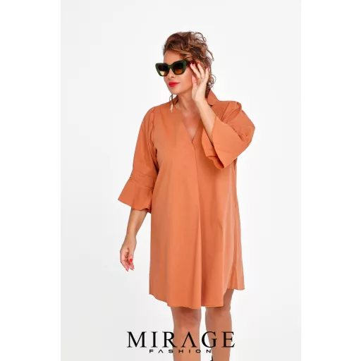 Mirage Bera tölcsér ujjú ruha, camel