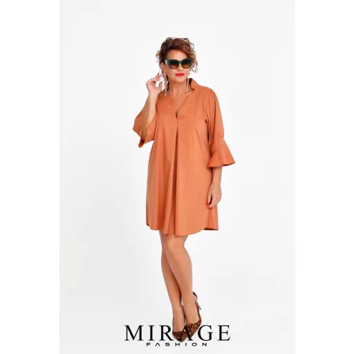 Mirage Bera tölcsér ujjú ruha, camel