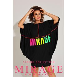 Mirage Jennefer bő pamut tunika, fekete