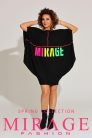 Mirage Jennefer bő pamut tunika, fekete