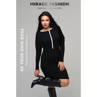 Mirage Zipi paszpólos ruha, fekete