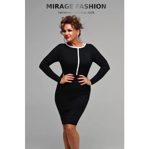 Mirage Zipi paszpólos ruha, fekete