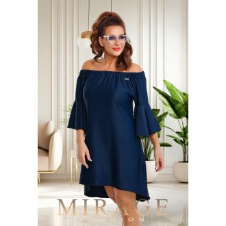 Mirage Árven tölcsér ujjú ruha, sötétkék