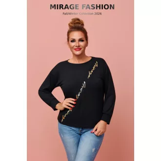 Mirage Omega szabott pamut felső, fekete