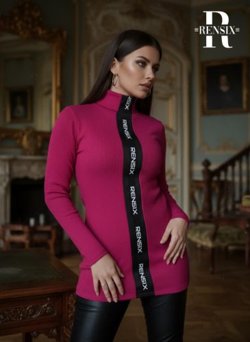 Rensix Caroline bordás kötött tunika, pink