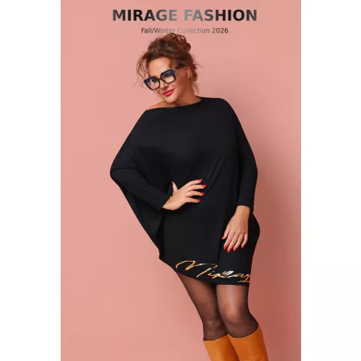 Mirage Divino asszimetrikus tunika, fekete